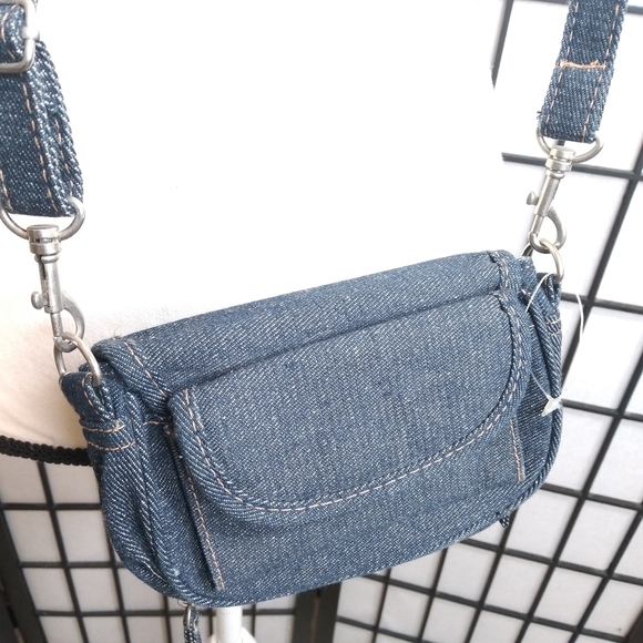Denim Mini Crossbody Shoulder Bag Adjustable Purse - Picture 11 of 14